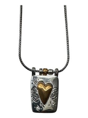 Brighton Two-Tone Heart Pendant Necklace - Gold & Silver